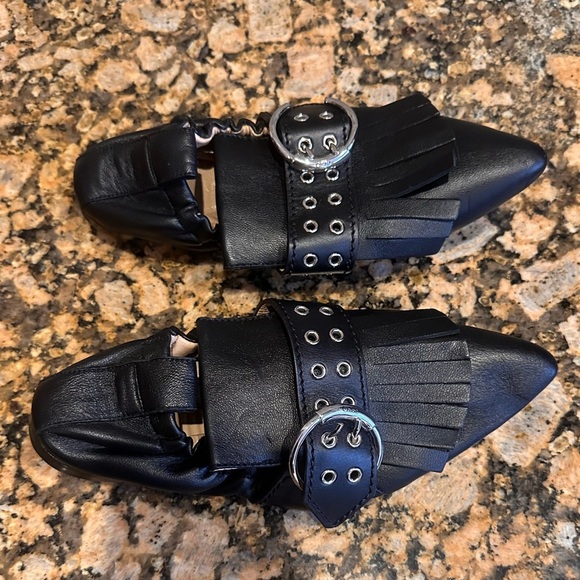 Chloe Roy belted ballet flats fringe Kiltie - Picture 7 of 11